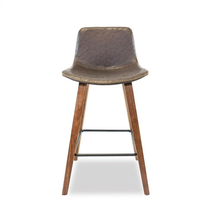 Barstools Cathaoirleach Miotal Footrest Suíochán stuáilte PU