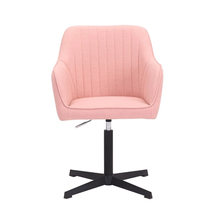 Deasca agus Cathaoirligh Oifige Baile Upholstered Fabraic, Gan Rothaí